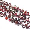 Natural Rhodolite Garnet Faceted Pear Drops Briolette Length is 8 Inches & Sizes from 7mm to 10mm approx.